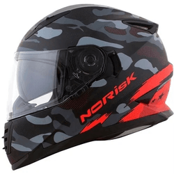 Capacete Norisk Ff302 Destroyer - Preto Vermelho - Moto One