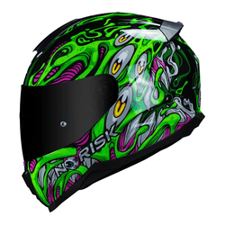 Capacete Norisk Ff802 Razor Parasite - Verde - Moto One