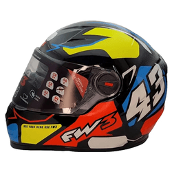 Capacete Fw3 Gtx 43 - Amarelo/azul - Moto One