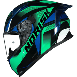 Capacete Norisk Flow Pulse - Verde/azul - Moto One