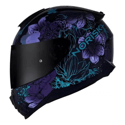 Capacete Norisk Ff802 Razor- Bloom - Preto Roxo - Moto One