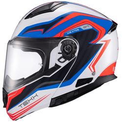 Capacete Texx Kratos Nômade - Branco/azul/vermelho - Moto One