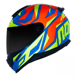 Capacete Norisk Ff802 Razor Cutting - Azul Amarelo - Moto One