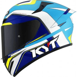 Capacete Kyt Tt Course Gran Prix - Branco Azul - Moto One