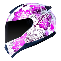 Capacete Norisk Ff802 Razor Bloom - Branco Rosa - Moto One