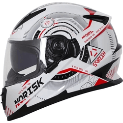 Capacete Norisk Ff302 Screen - Branco Vermelho - Moto One