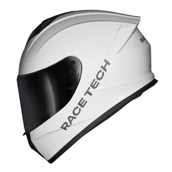 Capacete Race Tech Hit Monocolor - Branco. - Moto One
