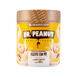 Pasta de Amendoin 600g Dr. Peanut Power Cream Leit... - MSK Suplementos