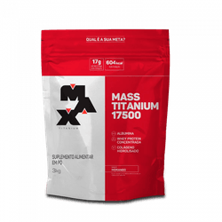 Mass Titanium 17.500 3kg Max Titanium Morango - 78... - MSK Suplementos