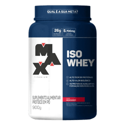 Whey Iso Whey Pote 900g Max Titanium Morango - 789... - MSK Suplementos