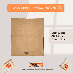 SACO KRAFT TAMANHO GG 32X35X19CM C100 (UN) - MURAKAMI DISTRIBUIDORA