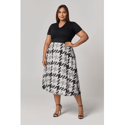 Vestido Midi Estampado Evasê MySize - Image Winter... - MYSIZE