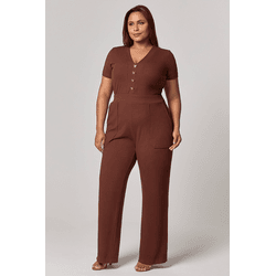 Macacão Pantalona Botões Laço MySize - Image Winte... - MYSIZE