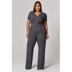 Macacão Pantalona Botões Laço MySize - Image Winte... - MYSIZE
