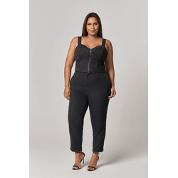 Conjunto Calça Blusa Risca Giz Zíper MySize - Imag... - MYSIZE