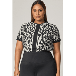 T-shirt Estampada Animal Print com Detalhe - Mirro... - MYSIZE