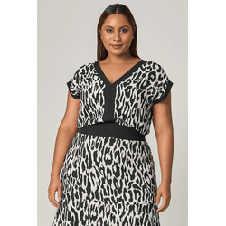 Vestido Midi Estampado Animal Print - Mirrors - MYSIZE