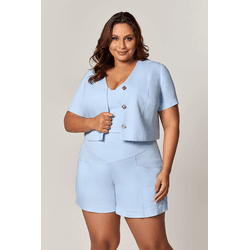 Short Alfaiataria com Recortes Nature MySize - MYSIZE