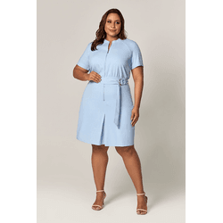 Vestido Curto com Detalhe Faixa com Argolas Nature... - MYSIZE