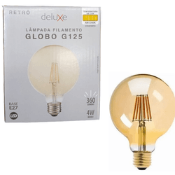 LÂMPADA LED FILAM. GLOBO G125 4W BC QUENTE 2200K E... - Alfa Materiais Elétricos