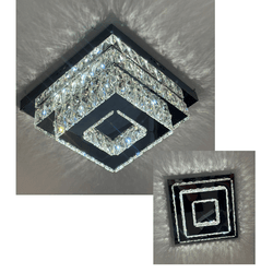 Lustre Plafon Cristal de LED Sobrepor 30x30cm Bril... - Alfa Materiais Elétricos