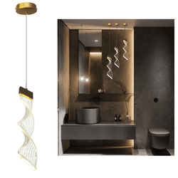 Pendente LED Espiral Acrilico com Dourado Moderno ... - Alfa Materiais Elétricos