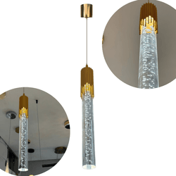 Pendente Led Tudo Bolhas Detalhe Dourado com 3 Cor... - Alfa Materiais Elétricos
