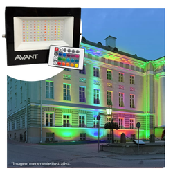 Refletor Slim RGB com luzes Coloridas controle rem... - Alfa Materiais Elétricos