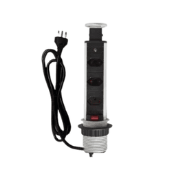Torre de Tomadas com 3 Tomadas para Mesa e Mármore... - Alfa Materiais Elétricos
