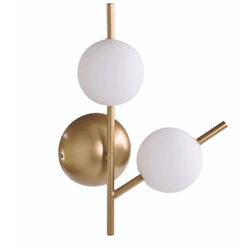 Arandela Neolus com Globo Branco e Metal Dourada N... - Nicolucci