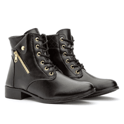 Bota Cano Curto Casual Coturno Macio Feminina dia ... - NINE4 STORE