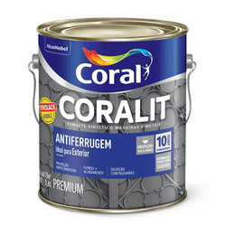 CORALIT ANTIFERRUGEM BRILHANTE PRETO 3,6L - 256 - Nobel Tintas