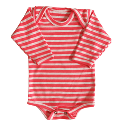 Body manga longa malha listras rosa - 805 - Novelinhos Moda Infantil