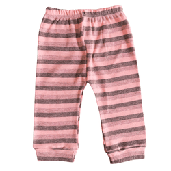 Calça bebê malha listras rosa claro - 813 - Novelinhos Moda Infantil