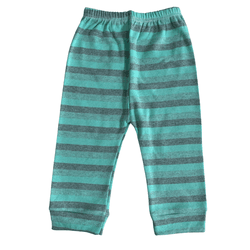 Calça bebê malha listras azul verde - 815 - Novelinhos Moda Infantil