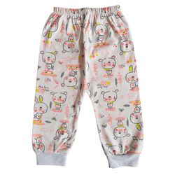 Calça bebê malha branco bichinhos - 817 - Novelinhos Moda Infantil