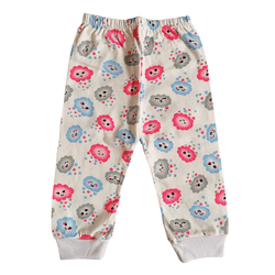 Calça bebê malha branca nuvens - 819 - Novelinhos Moda Infantil