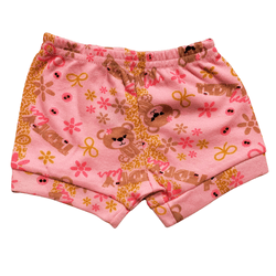 Short bebê canelado rosa ursinhos - 809 - Novelinhos Moda Infantil