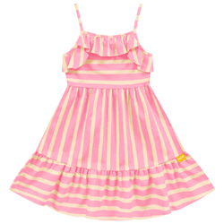 Vestido rosa neon listras Fakini - 731 - Novelinhos Moda Infantil