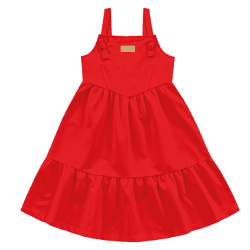 Vestido laranja vibrante alça Fakini - 737 - Novelinhos Moda Infantil