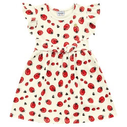 Vestido off white joaninhas Fakini - 546 - Novelinhos Moda Infantil