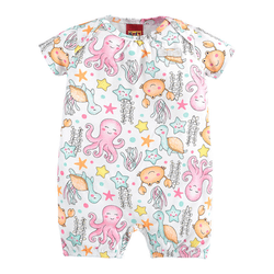 Romper bebê branco fundo do mar Kyly - 304 - Novelinhos Moda Infantil