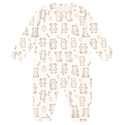 Macacão malha premium bege ursinhos Kiko Baby - 7... - Novelinhos Moda Infantil