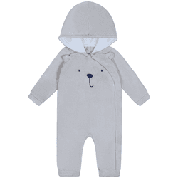 Macacão de pelo prata ursinho com capuz Kiko Baby ... - Novelinhos Moda Infantil