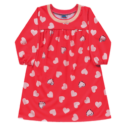 Vestido manga longa vermelho poppy corações Kiko e... - Novelinhos Moda Infantil