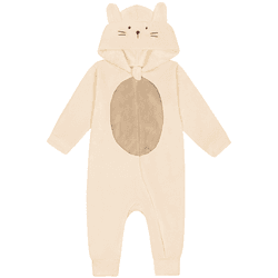 Macacão de pelo bege coelhinho com capuz Kiko Baby... - Novelinhos Moda Infantil