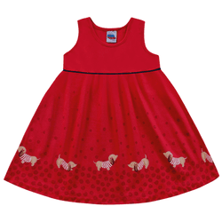 Vestido vermelho sevilla cãozinho Kiko e Kika - 73... - Novelinhos Moda Infantil