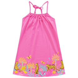Vestido rosa guepardo floral Kiko e Kika - 753 - Novelinhos Moda Infantil