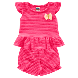 Conjunto bebê rosa carmim fantasy Kiko e Kika - 7... - Novelinhos Moda Infantil