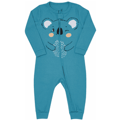 Macacão malha azul egeo coala Kiko Baby - 685 - Novelinhos Moda Infantil